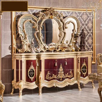 Evropski stil dnevne sobe iz masivnega lesa sideboard villa palace luksuzno sideboard francoski stensko omarico čaj kabinet