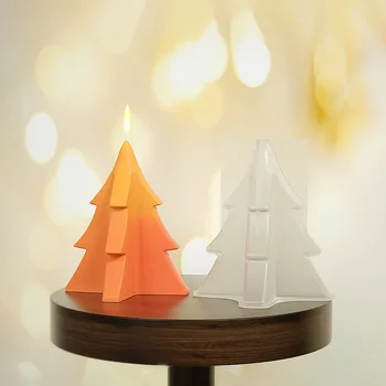 1Pc Preprost Stil Božično Drevo Silikonsko Plesni Dišeče Sveče Plesni Tri-dimenzionalni Božično Drevo Sveča Božično Darilo