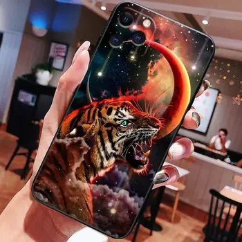 črna Žival Srčkan Cvet Tiger Primeru Telefon Za Apple iPhone14 13 12 11 Pro Max Mini XR X XS 8 7 MP Plus Max 5 G Pokrov Fundas Coque