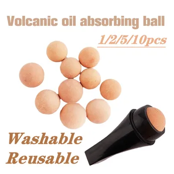 1/2/5/10Pcs 22 mm Olje za Absorpcijo Vulkanskega Kamna Naravni Vulkanski Roller Olje Nadzor Rolling Stone Mat Ličila za Obraz za Nego Kože Orodje
