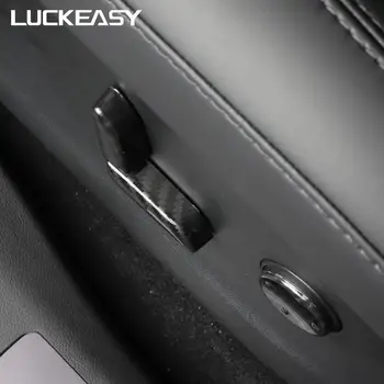LUCKEASY Avtomobilski sedež gumb dekoracijo ABS ogljikovih vlaken nalepke Za Tesla Model X 2017-2020 Gumb dekoracijo varstvo 6pcs/set