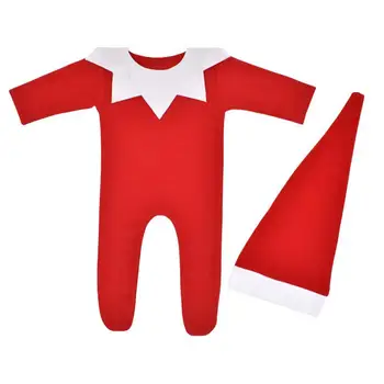 Obleka Za Malčke Božič Serije Videz Cosplay Mehko Teksturo Stopala Baby Romper Klobuk Fotografija Kostum Kit Festival Oblačila