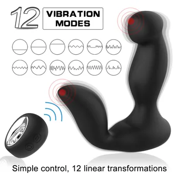 Brezžični Daljinski Moške Prostate Masaža Analni Masturbator Butt Plug Vibrator Spolnih Igrač za Moške Plug Rit Anus Silikonski Vibrator, Vibrator