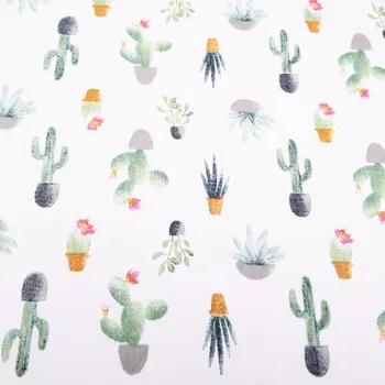 Kaktus Tiskanja Bombažne Tkanine Kepra, Dihanje Mozaik Tekstilne Bombaž DIY Šivanje Prešite Baby Listi Obleko Tkanine Oblačila