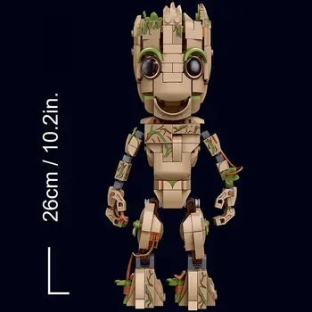Marvel sem Groots Združljiv 76217 Stavba Kit Igrače Za Fante Opeke Drevo Baby Groots Model Predvajanje Zaslon Za Otroke Constructor