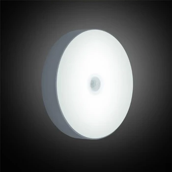 6 LED USB Polnilne PIR Senzor Gibanja za Nadzor Svetlobe LED Nočna Lučka Magnet Steno Svetlobe Toplo Bela Za Omarico ob Postelji
