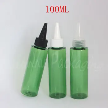 100 ML Zeleno Plastično Steklenico, je Opozoril Usta Skp , 100CC Prazno Kozmetični Posodo , Kozmetični Vode Sub, stekleničenje ( 50 PC/Veliko )