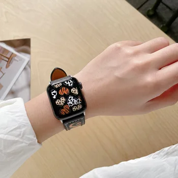 Moda Luksuzni Usnjeni Trak za Apple Watch Band 45mm 41mm 44 mm 40 mm 42mm 38 mm Watchband iWatch serise 3 4 5 6 se 7 Zapestnica