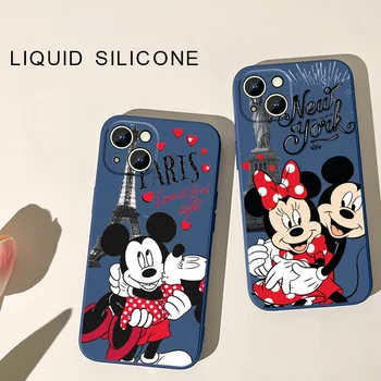 Disney Mickey Ljubezen Primeru Telefon Za Apple iPhone 14 13 12 mini 11 Pro Max 8 7 Plus XR XS X Tekočine Vrv Funda Pokrov