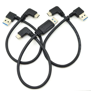 90 Stopinj USB C Kabel USB 3.0 A do USB Tip C Levo / Desno Kota Sinhronizacijo Podatkov & Polnjenje Kabel USB-C Prilagodilnik Pretvornika dvojno poševno