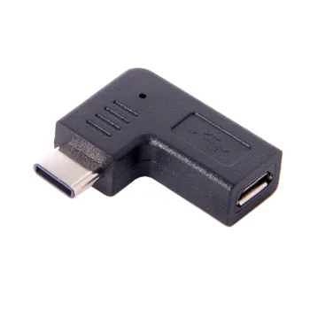 Super-Q USB-C Tip-C Moški-Micro USB 2.0 5Pin Ženski Podatkovni Tok za 90 Stopinj pod Kotom Tip