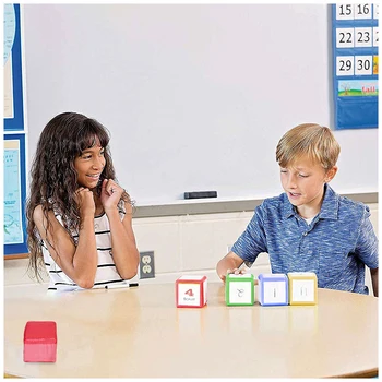 Komplet 4 Otroci Igrajo DIY Kocko Žep Kvadratov Zgodaj Izobraževalnih Iger za Poučevanje Zlaganje Bloki vsako.
