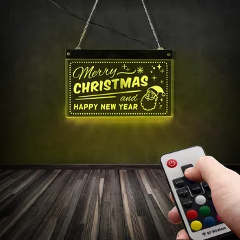 Vesel Božič In Srečno Novo Leto LED Neon Zaslon Prijavite Odbor Domov Dekoracijo Multi-barvni LED Osvetlitev Naselje Stranka Darilo
