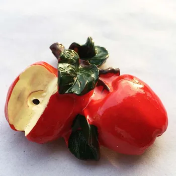 QIQIPP Srčkan ročno poslikano tri-dimenzionalni smolo tri-dimenzionalni sadje, magnetne nalepke, hladilnik magnet
