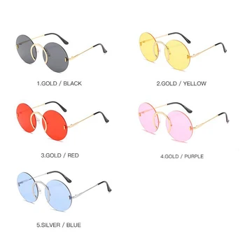 Nova sončna očala trend modni okrogla sončna očala ženske osebnosti streljanje ocean barvne kovine UV400 sončna očala priložnostne divje očala