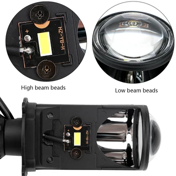 90W/Par H4 LED Mini Projektor Objektiv Hi/Lo Snopa Žarometov Canbus H4 LED Avto Žarnice 12V 24V Avtomobile Lučka za Pretvorbo Komplet