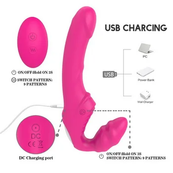 9 Hitrosti, Brezžični Daljinski upravljalnik z vibriranjem Silikonski Vibrator Ženske Nekaj Lezbijk Dvojno G-Spot Masaža vibrator Sex igrače za ženske