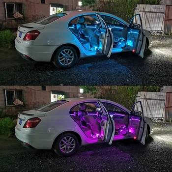 18in1 Univerzalni Avto Sobne Luči v Avtomobilu vzdušje lučka akril svetlobe vodnik traku, dekorativne avto vzdušje svetlobe 64 barve