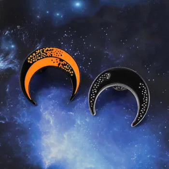 MINGQI 2019 Ustvarjalne Crescent Moon Zvezdnato Prostor Broška Zlitine Emajl vrečko klobuk Značko Majica Zatiči Modni Nakit Darila za ženske