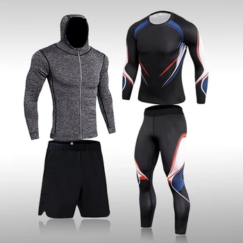 Moški Tek, Tek Quick Dry Kit Tekaški Športni Stiskanje Oblačila Trenirko Za Moške Fitnes Slim Joggers Base Layer Set