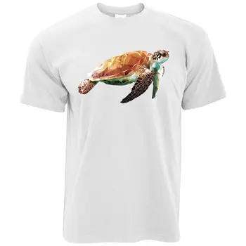 Sea Life Umetnosti T Shirt Nizko Poli Želvja Grafika, Prvotno Poligon