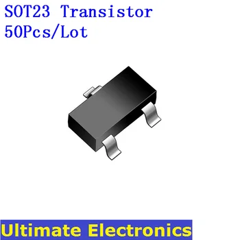 50Pcs/Veliko SMD SOT23 Tranzistor S9012 S9013 S8050 S8550 BAV99 2N3904 2N3906 A42 A92 2N2222 2N2907 C1815 BAT54 BC807 BC817 TL431