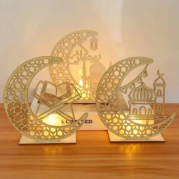 Ramadana Dekoracijo Festival Lesene Luna Zvezde Luč Deco Spalnica Dekoracijo Ramadana 2023 Ramadana Stranka Razsvetljavo Dekorativne Svetilke
