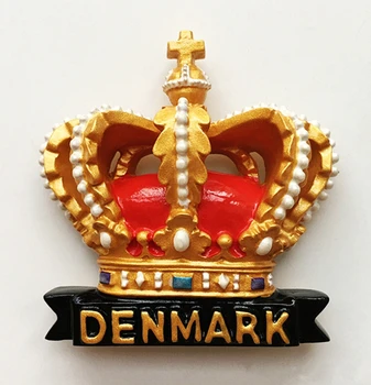 Ročno poslikane Krona Danska 3D Hladilnik Magnet Potovanja, trgovina s Spominki, Hladilnik, Magnetne Nalepke za Dekoracijo Doma