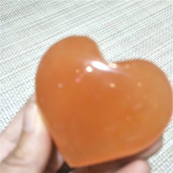Lepa 5-6 cm velikosti oranžna selenit srce zdravilnimi kristali srce