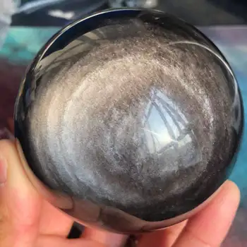 1000-1100g Naravna srebrna izgorevanju kamen žogo, ročno rezani kristalno kroglo, odlično žogo, zdravljenje