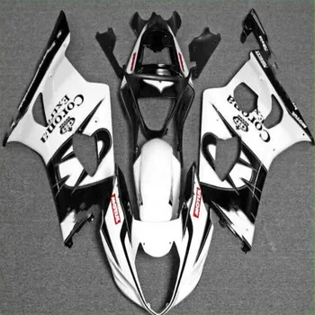ABS Vbrizgavanje fairings kit bela črna SUZUKI GSXR1000 K3 prekrivala SUZUKI GSXR 1000 03-04 GSXR1000 2003-2004 karoserija telo