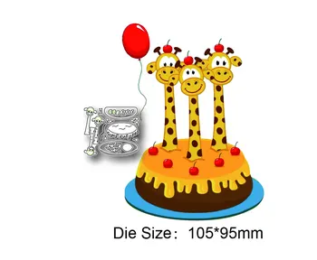 Rojstni dan torta Stranka torto žirafa balon 2021new rezanje kovin plesni umre, umre, dekoracijo ozadju album Diy kartico obrti