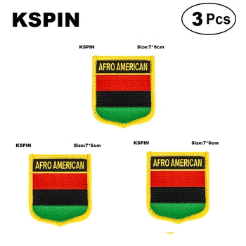 Afro Ameriški Shiled Obliko Zastave Obliži Nacionalno Zastavo Obliži Za Cothing DIY Dekoracijo