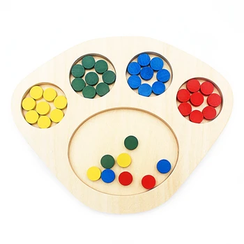 Malčka Montessori Barve Sortiranje Igre Lesena Otroška Igrača za Otroke, Barve in Oblike Krogih Izobraževalne Brinquedos Juguets
