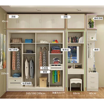 Masivnega lesa omaro, domače spalnice, moderno preprosto drsna vrata, kombinacija po meri kabinet, gospodarno drsna vrata, omaro