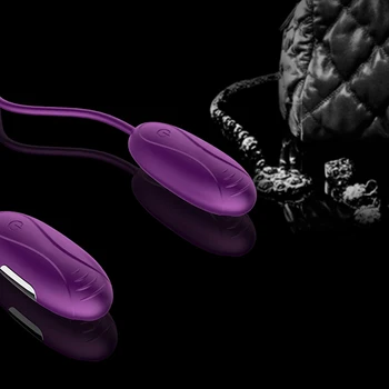 Nepremočljiva USB Polnjenje Dvojno Skoki Jajca 7 Frekvenčni Vibrator Jajca Mini Dvojna Tiaodan Prsi Vaginalne Klitoris Massager ToyO3