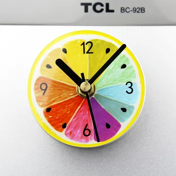 Limonin hladilnik ura modna ustvarjalne limone hladilnik ura sporočilo prilepite magnetna palica ura