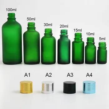 12 x Spodbujanje Frost Zeleno steklo eterično olje, steklenica iz aluminija s pokrovi kozmetičnih packging 100 ml 50 ml 1oz 2/3 oz 1/2 oz 1/3 oz 5ml