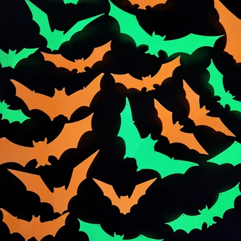 12Pcs/Set 3D Svetlobni Bat Stenske Nalepke Halloween Dekoracijo PVC Nalepke za dnevno Sobo, Okno Doma Dekor Stene Decals je Sijaj