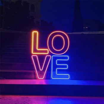 Po meri Ljubezni, Neon Znak LJUBEZNI Logotip LED Neon Luči, Poroka, Rojstni dan Dekoracija Spalnica Wall Art Dekor Valentinovo Darila