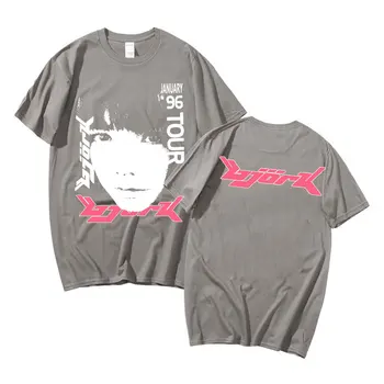 Bjork 1996 Japonski Turneji Promo Double-sided (obojestransko Tiskanje Tshirt Moški Ženske Črna Priložnostne T-shirt Unisex Hip Hop Prevelik T Shirt Vrhovi