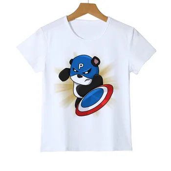 Super Srčkan Panda otroška T-shirt Poletje Moda Fant, Dekle Obleke Lady Priložnostne Tee Smešno Živali Tiskanja Vrhovi Dekle Tees