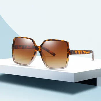 Retro Gradient Velik Okvir Sončna Očala Za Ženske Nov Modni Prevelik Kvadratnih Sončna Očala Ženske Enem Kosu Gafas Odtenek Ogledalo Jasno