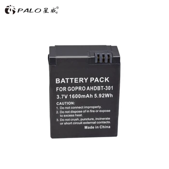 PALO 4pcs AHDBT-301 302 Polnilne Baterije Digitalni Fotoaparat Batteria Ohišje Za GoPro HERO3 12M 5M 11 Akcijske Kamere' Pribor