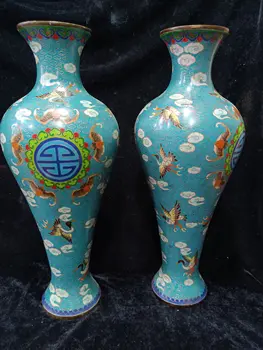 MOZART Cloisonné Žerjav Guanyin Steklenice Čisti Bakreni Par 44 cm Visoki Kitajski Tradicionalni Slog Starine Likovne Umetnosti Darila, Obrti