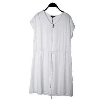 Bela Majica s kratkimi rokavi Obleke za Ženske Priložnostne Midi Obleke z Rokav O Vratu Vrvico Pasu Urad Ženske