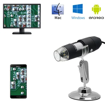 2MP 1080P 1600X 3in1 USB Digitalni Mikroskop, Ročni Endoskop za Android Telefon Popravila Lase, Kožo Pametni PCB Orodje Lupa