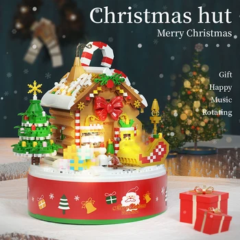 Zimo Božič Vas Ustvarjalne Santa Claus Medenjaki Hiša Lahka Glasba Polje Mikro Stavbe, Bloki, Opeke, Igrače, Darila