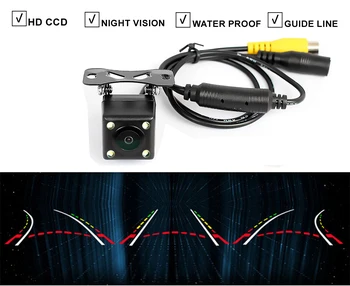 Univerzalni Avto CCD Pogled od Zadaj Rezervno Kamero Dinamično Krivuljo Obrniti Varnostne Kamere Night Vision LED Parkiranje Linijo Vode, ki so Dokaz