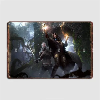 Yennefer In Geralt Kovinski Znak Kino Stenski Dekor Kino Dnevna Soba Retro Tin prijavite Plakat